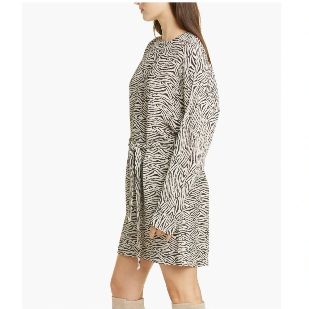 Nanushka Hierro Zebra Print Long Sleeve Minidress, Small - Picture 3 of 14